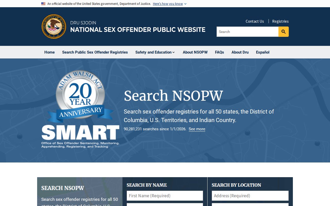 Jackson County sex offender search through the national registry