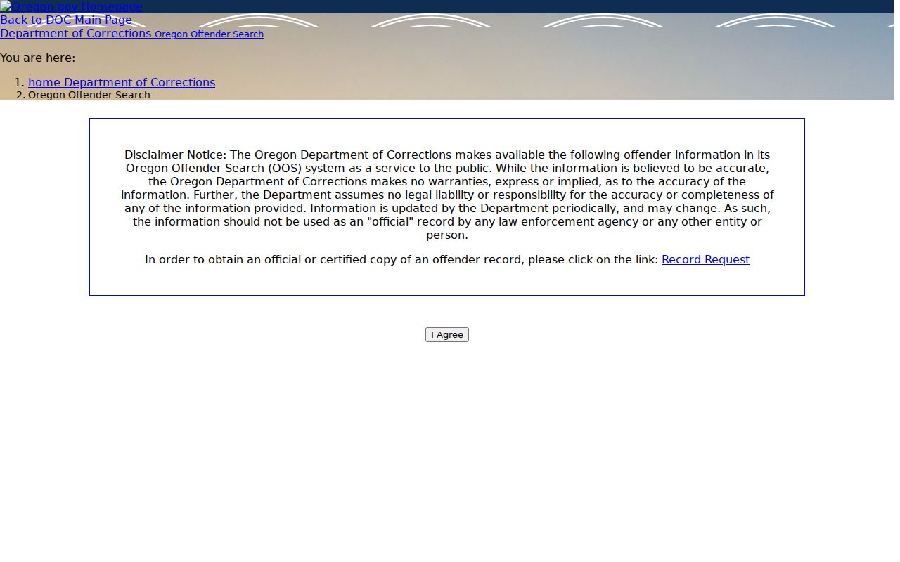 Jackson County criminal records through Oregon Offender Search